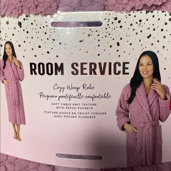 Room Service Cozy Pink Wrap Robe - Picture 2 of 6